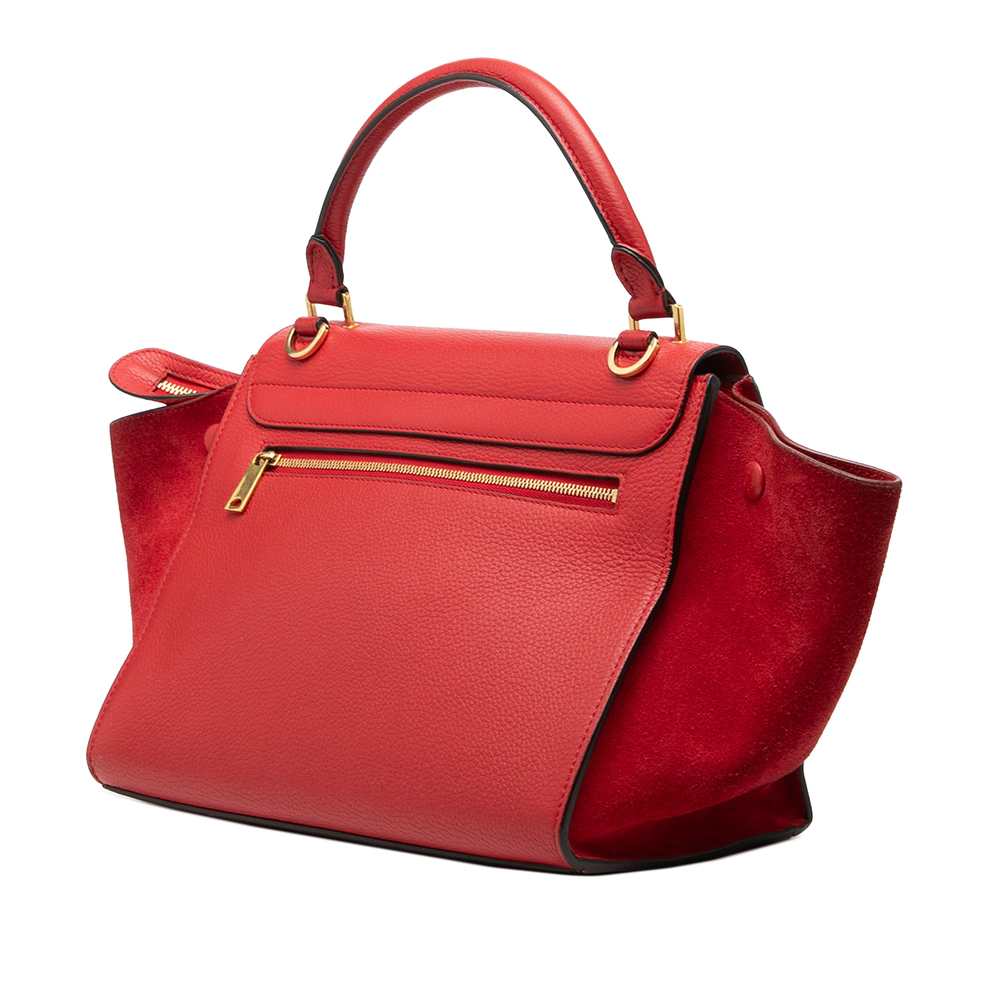 Pre-Loved Celine Small Drummed Calfskin and Suede Trapeze Satchel - Picture 2 of 7